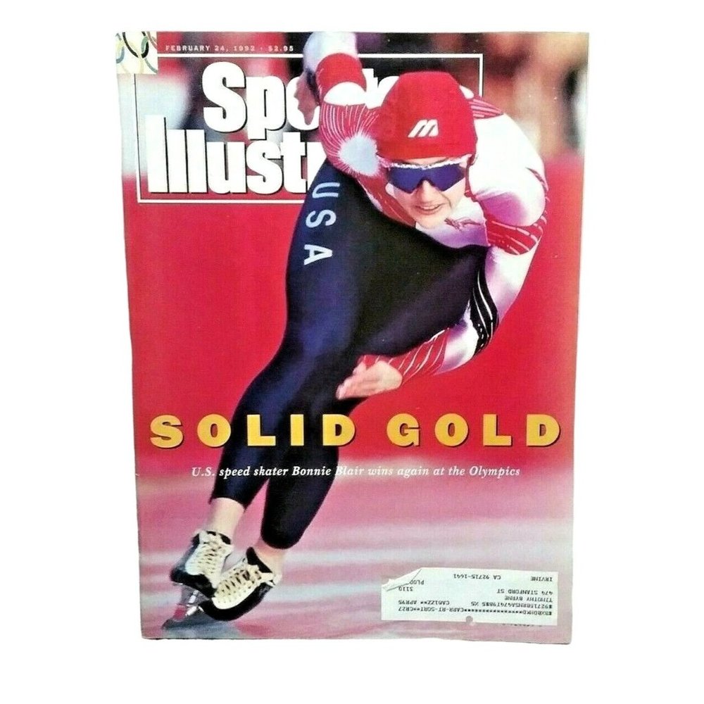 Sports Illustrated Mag February 24 1992 US Speed Skater Bonnie Blair Wins Gold